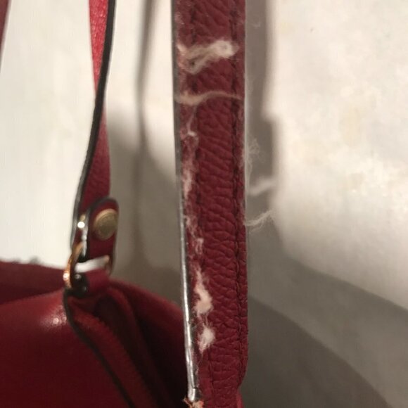 Vintage COACH Genuine Leather Women Brown Red Hand Shoulder Bag Purse - Picture 10 of 10